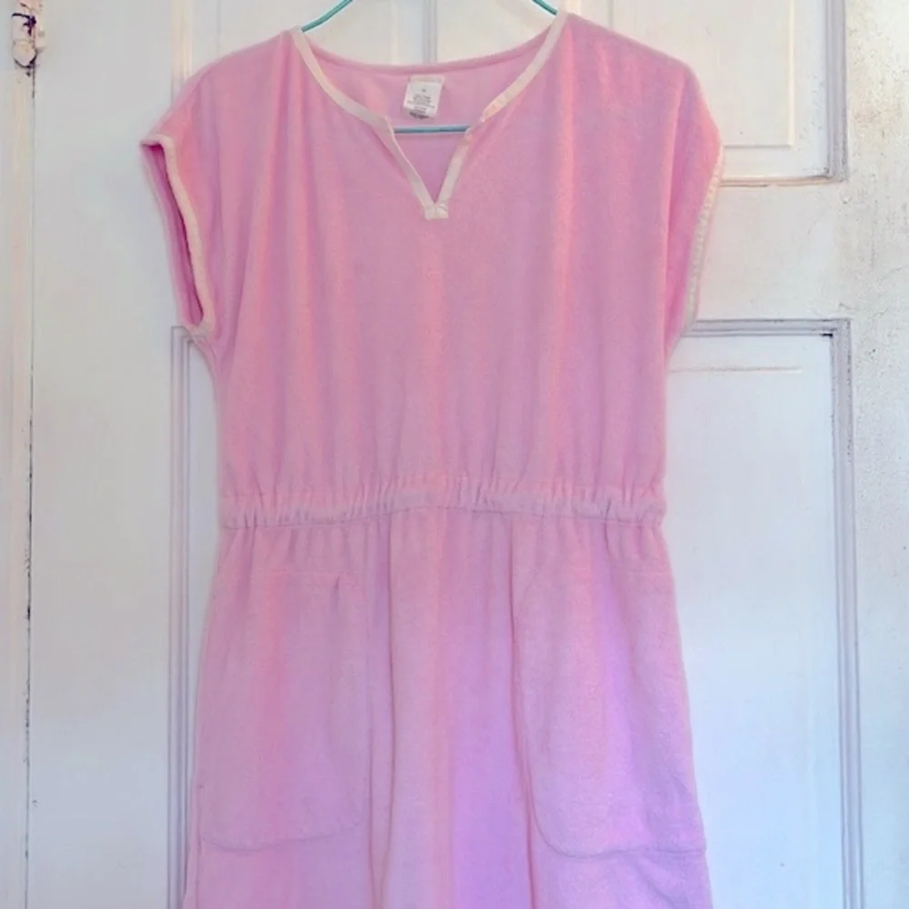 Crewcuts girls pink terrycloth coverup dress in size 14